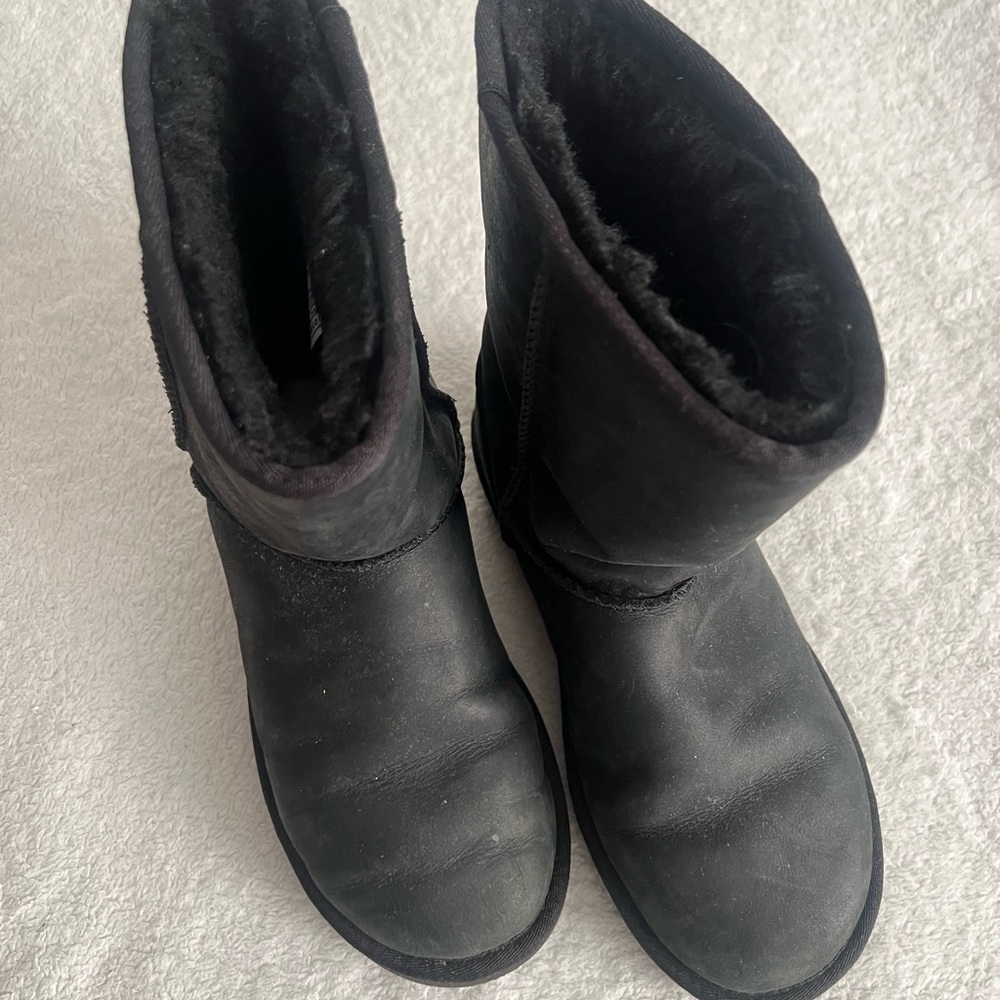 UGG Black Leather Boots - Picture 2 of 5